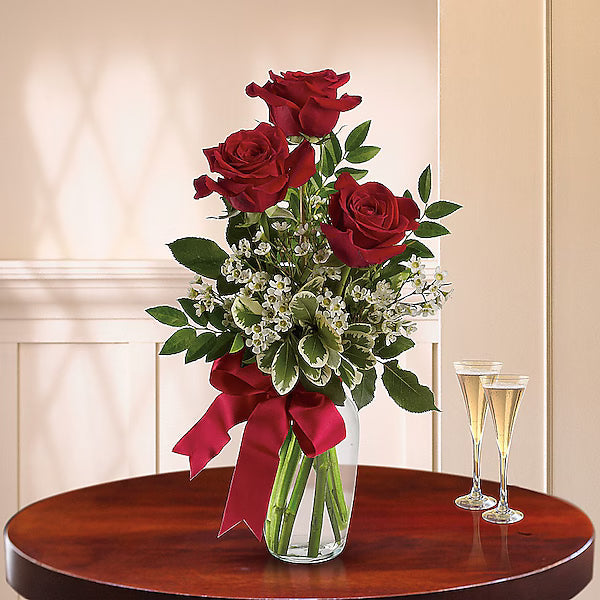 Thoughts of You Bouquet with Red Roses